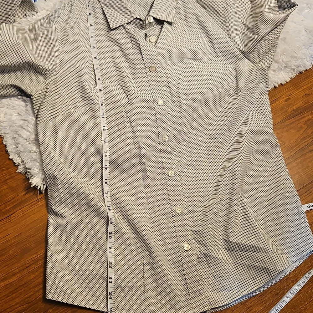 J.Crew Button‎ Down Shirt Dotted Pattern Long Sleeve Career Casual